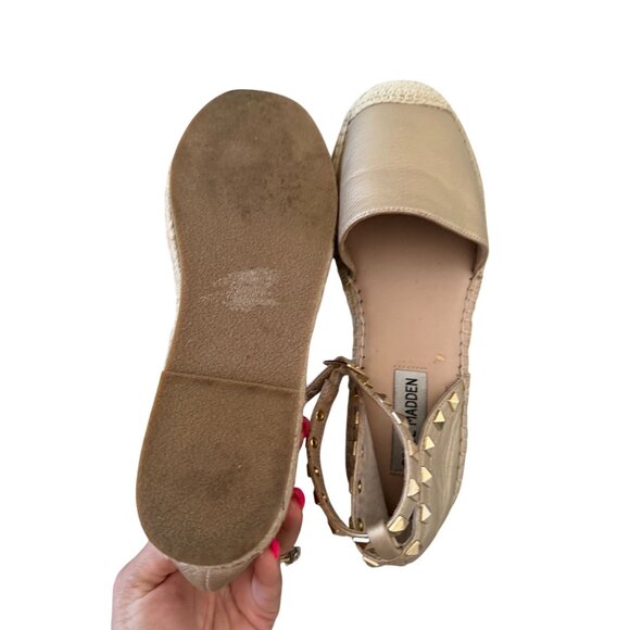 STEVE MADDEN Alissa Gold Studded Espadrille Flats Size 7 - Picture 9 of 10